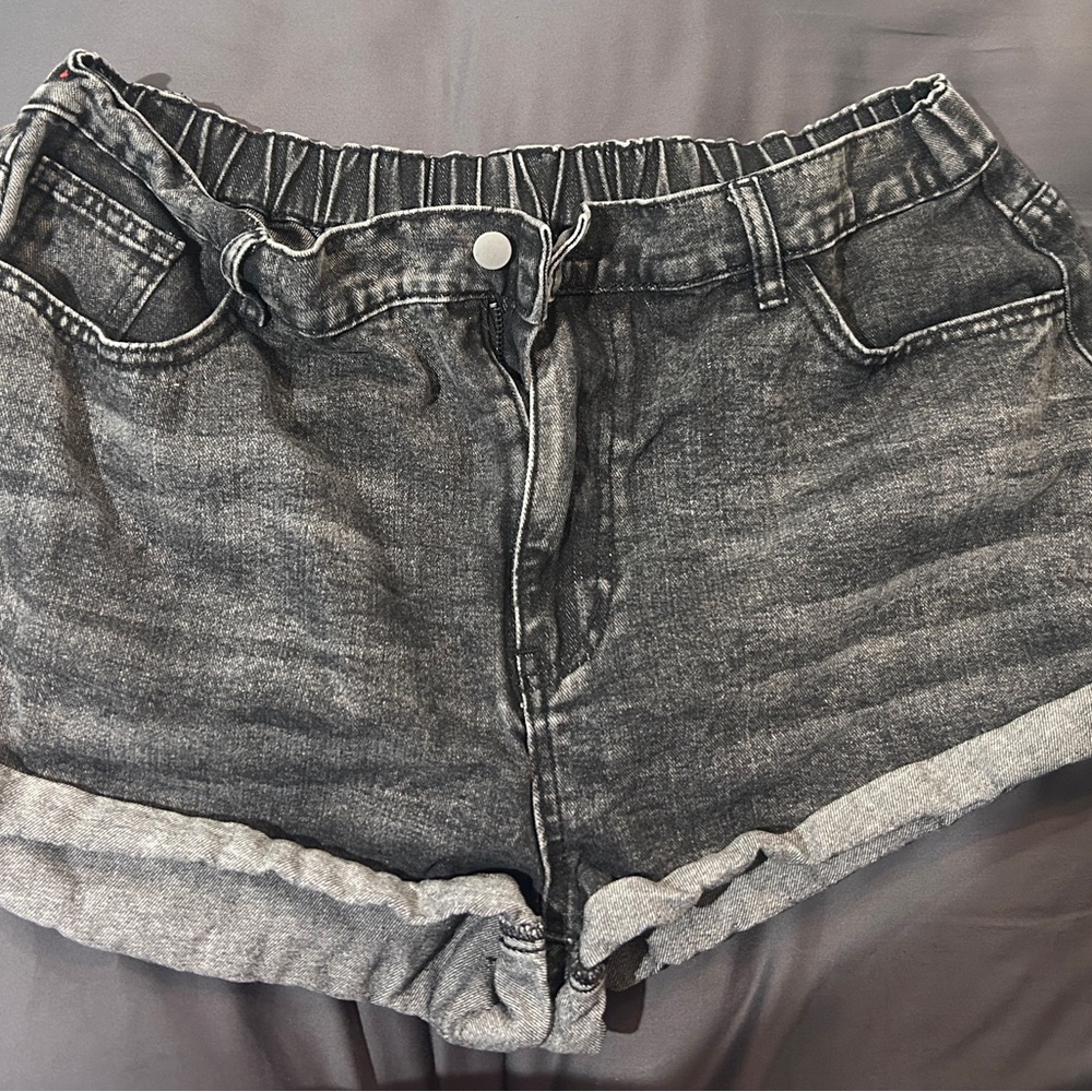 Stretchy Black Jean Shorts